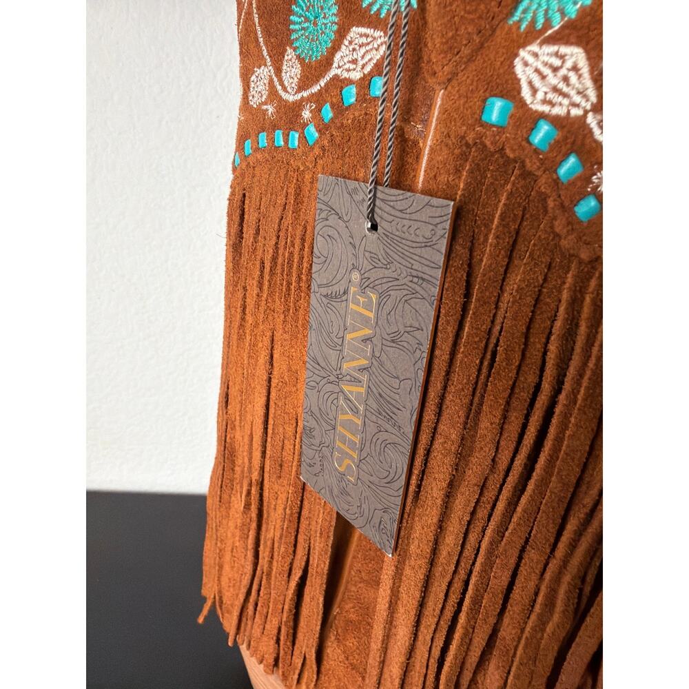NWT Shyanne Western Fringe Boots Womens 9 Embroidered Suede Cowboy Boots - Picture 2 of 6